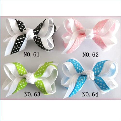60 BLESSING Good Girl Boutique 2.75" Two Layer ABC Bow Clip 260 No. Wholesale