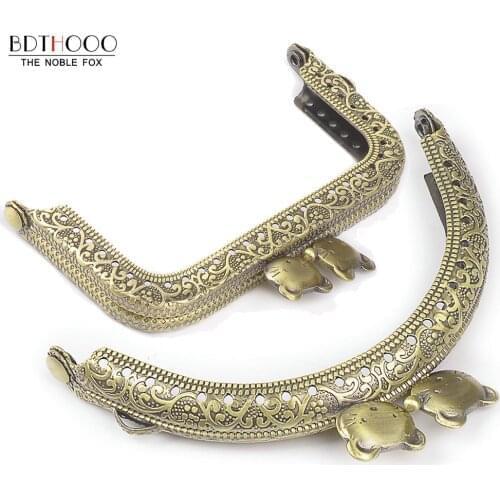 8.5/10.5/12.5/20cm Metal Purse Frame Handle for Handbag Accessories Making Kiss Clasp Lock AntiqueBronze Tone Bags Hardware