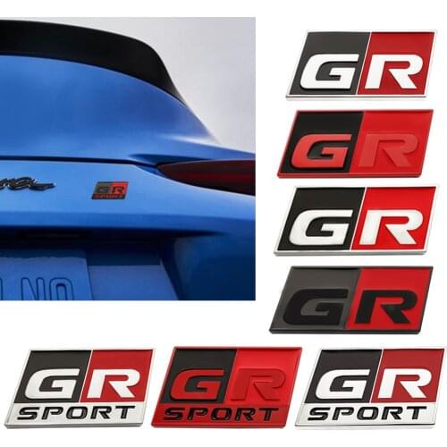Car Styling GR SPORT Emblem Sticker Badge 3D Metal Decal For Toyotas TRD supra GR YARiS RS REIZ COROLLA Camry VIOS car styling