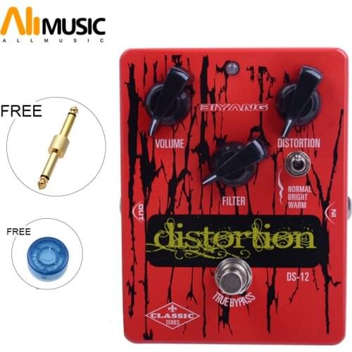 Biyang DS-12 Control Volume Filter Distortion Effect Electric Guitar Pedal True Bypass Pedal with Free Pedal Connector