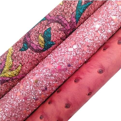 WINE Glitter Fabric, Faux Leather Fabric, Velvet Fabric, Immitation Fur For Bows A4 8"x11" Twinkling Ming XM170