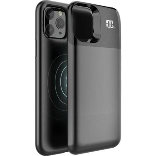 5500mAh For iPhone 11 11 Pro Max Qi Wireless LED Battery Power Case Bank Charger Backup Cover