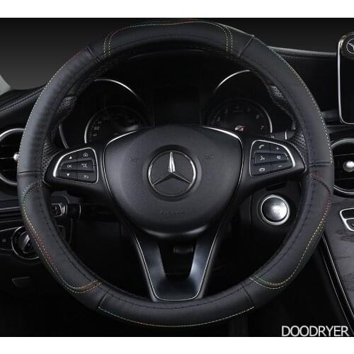 DOODRYER Carbon Fiber Leather Car Steering Wheel Cover For Jeep Renegade Wrangler jk tj Grand Cherokee Compass Patriot