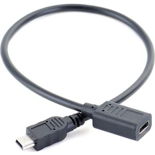 Mini USB 2.0 Male To USB 3.1 Type-c Female Data Charging Connection MiniUSB 5P Android Mobile Phone Tablet Power Cable