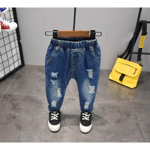 Children Baby Boy Casual Bowboy Long Trousers Kids Boys Jeans Fashion Clothes Classic Pants Denim Clothing 2-7Year