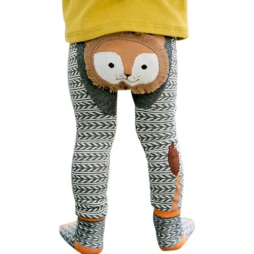 0-6Y Baby Boys Girls Fashion Cartoon Slim Leggings Autumn Winter Warmer Cotton PP Pants Trousers+Socks Kids Cloth