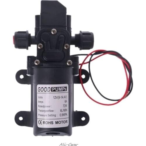 DC 12V 130PSI 6L/Min Water High Pressure Diaphragm Self Priming Pump 70W