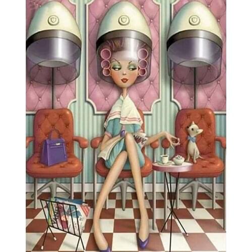 Dpsprue 5D Diy Full Square Round Stone Diamond Painting Embroidery Daimond Mosaic Cartoon Girl Rhinestone Cross Stitch Gift