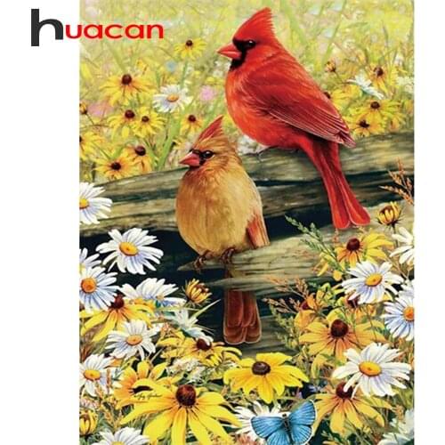 Huacan 5d DIY Full Diamond Embroidery Set Bird Daisy Diamond Painting Square/Round Rhinestones Mosaic Animal Flower New Arrival