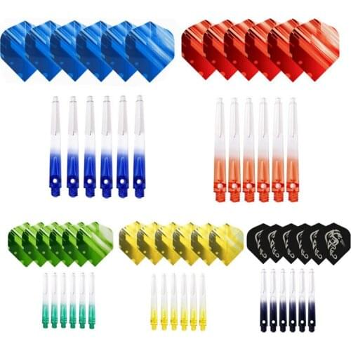 6pcs Colorful Crystal Transparent Dart Wing Needle Set Darts Accessories for Outdoor Games