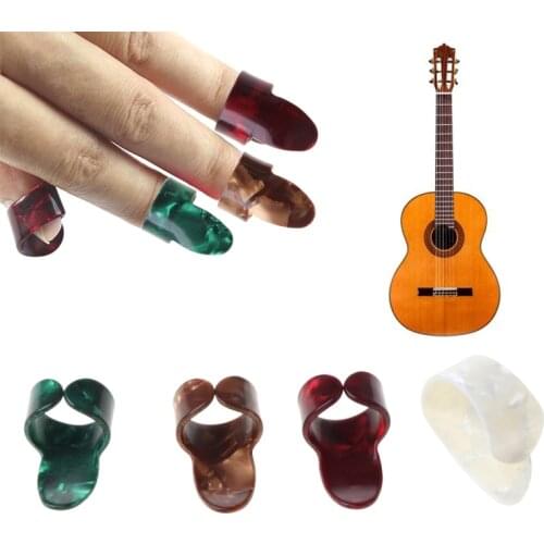 1 Thumb And 3 Finger Plastic Plectrums Nail Guitar Picks Set
