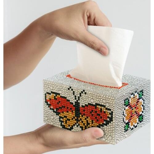 DIY Diamond Painting Tissue Box Crystal Plastic Tissue Holder DIY Kit Home Car Desktop Decoration Craft Gifts