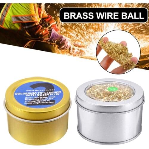 New Solder Welding Soldering Iron Tip Electric Iron Cleaner Brass Wire Ball With Rosin Flux For Welding Equipment