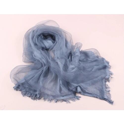 New vintage women cotton+organza silk long scarf