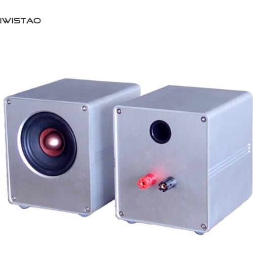 IWISTAO HIFI Full Range Speaker Cabinet with Whole Aluminum Casing 2x25W NdFeB Strong Magnetic Unit 8 ohm 78Hz-19.8Khz Black/W