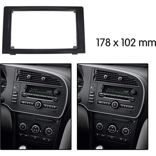 AU04 -Car Stereo Radio Fascia Dash Panel 2 Din Frame Trim Kit for SAAB 9-3 2007-2011