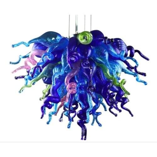 Various Color Hand Blown Glass Chandelier Blue Crystal Chandelier Lights