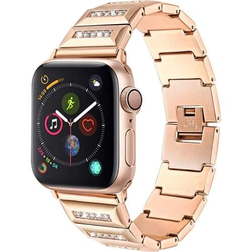 Diamond strap for Apple Watch band 38mm 40mm 42mm 44mm Stainless Steel watchband Link Bracelet iwatch series 5 4 3 40 38 42 44mm