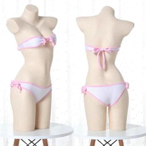 School Girl Students Sailor Uniform Sexy Women Swimsuit Bikini Thong Strapless Mini Bra and Brief Erotic Role Play Costume