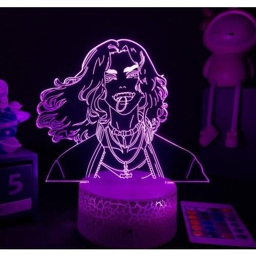 3D LED Lamp Anime Tokyo Revengers Night Light Baji Figure For Child Bedroom Decoration Birthday Gift Room Desk Manga 3d Lamp