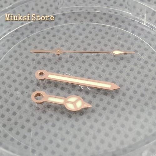Bliger golden green luminous watch hands fit Miyota 8215 8205 821A,Mingzhu 2813 3804 movement