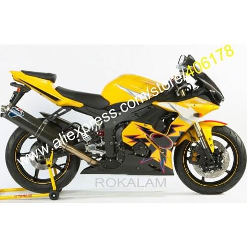 Yellow YZFR6 Fairing Kit For Yamaha YZF R6 YZF-R6 2005 YZF 600 R6 YZF R6 05 Cheap ABS Fairing Set (Injection Molding)