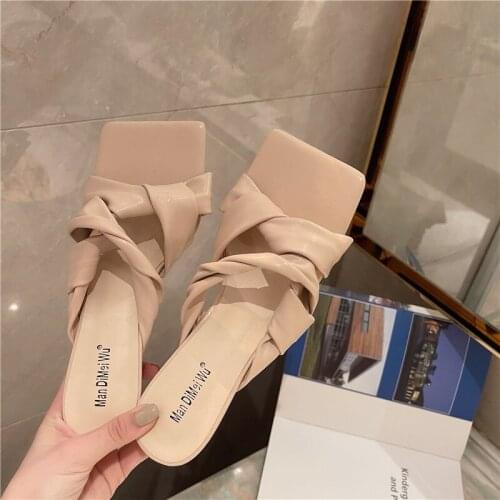 Women Bohemian Bow Flat Slippers Summer Outdoor Non-slip Beach Shoes Flip Flops Slip On Slippers Elegant Slides Zapatos Mujer