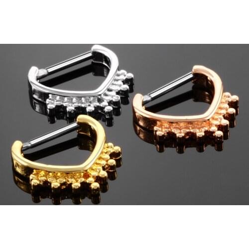 16G 1Pc Septum Piercing Titanium Nose Ring Hoop Punk Septum Ring Clicker Nose Earring Piercing Sexy Body Jewelry for women