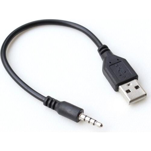 200pcs/lot 3.5mm to USB data Cable USB DATA Sync Adapter Cable for iPod 2nd Gen mp3 mp4 phone