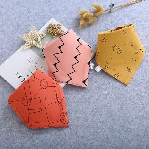 3Pcs Cotton Bandana Bibs Baby Feeding Smock Infant Triangle Burp Cloths Cartoon Saliva Towel Baby Eating Accessories Baby Stuff