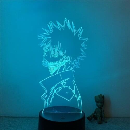 3D Lamp Action Figure My Hero Academia Dabi Face LED NightLight 7 Colors Touch Table Room Decor Night Light Gift Model