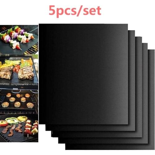 5pcs Reusable BBQ Non Stick grill mat sheet baking Carpet for frying Roast Outdoor Picnic grill mats barbecue tools Accessoris