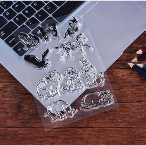 Butterfly /monkey /animalTransparent Clear Stamps for DIY Scrapbooking/Card Making/Kids Christmas Fun Decoration Supplies