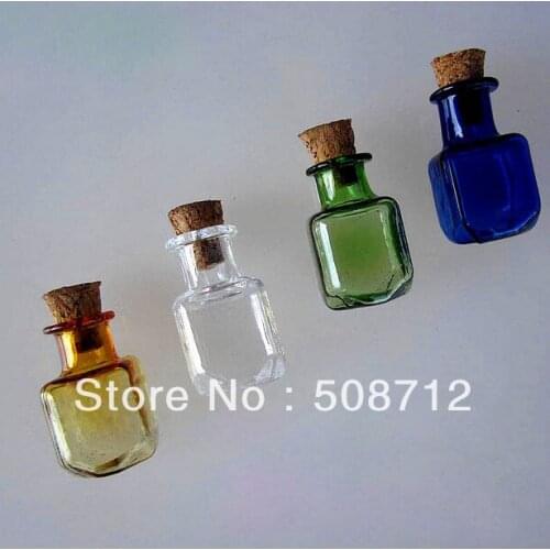 Free shipping!!!! VP10035 4 colors can choose 20*20mm mini square bottle/vial pendant