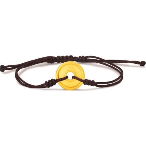 Pure 24K Yellow Gold Coin Bracelet Handmade Gold Weave Bracelet 4.33g