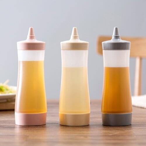 Squeeze Bottle Kitchen Accessories Gravy Boat Plastic Sauce Vinegar Oil Ketchup Gravy Cruet Condiment Dispenser Grey