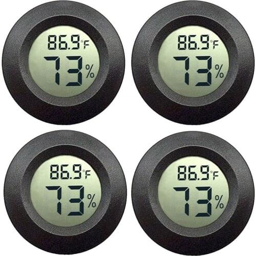 4pcs Mini LCD Digital Thermometer Hygrometer Fridge Freezer Tester Temperature Humidity Meter Detector Thermograph Pet Auto Car