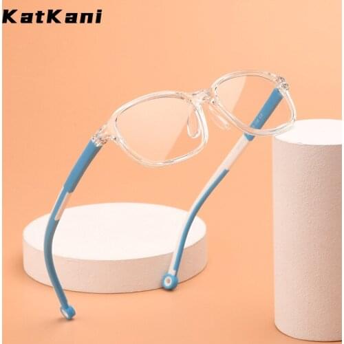KatKani Childrens Soft And Comfortable Silicone Eyeglasses Frame Blue Light Blocking Optical Prescription Glasses Frame TR17146