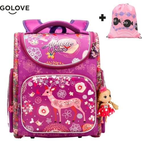 Golove Top Quality Children School Bags for Girls Boys Waterproof Orthopedic kids Backpacks floral School Bag Mochila Escolar