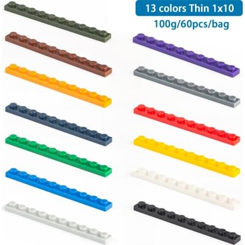 Aquaryta 60pcs DIY Building Bricks 4477 Thin 1X10 Educational Assemblage Construction Size Compatible With logo Gift for Kids