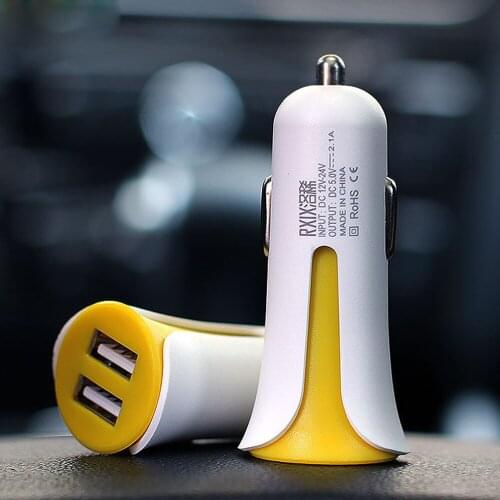 RX-C06 Dual USB Car Charger Adapter 2.1A Auto Vehicle Fast Charger For Smart Phone/Tablet