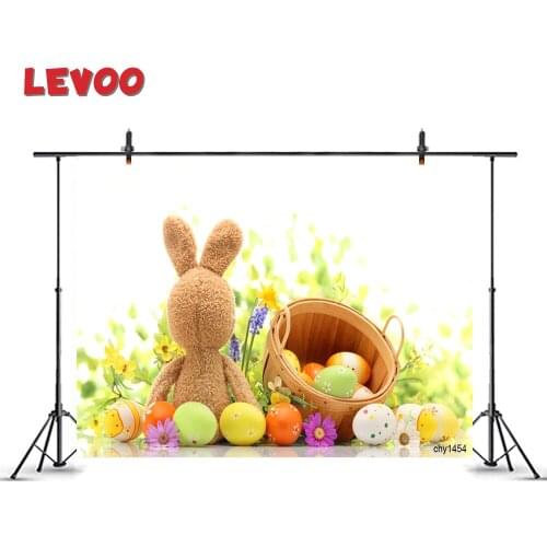 LEVOO Photo Backdrop Colored Easter Eggs Toy Rabbit Flowers Photography Background Photo Studio Supplies Photophone Shoot Props