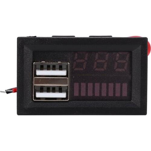 HLZS-Red Led Digital Display Voltmeter Mini Voltage Meter Volt Tester Panel for Dc 12V Cars Motorcycles Vehicles Usb 5V2a Output