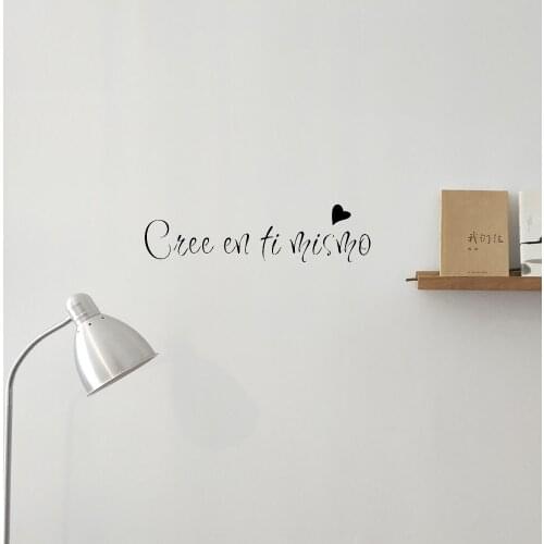 Spanish French Sentence Believe In Yourself Wall Stickers Removable Wall Decals For Living Room Bedroom Decoration Vinyl ph587
