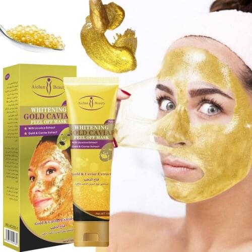 100ML 24K Gold Caviar Collagen Peel Off Mask Whitening Lifting Firming Anti Wrinkle Anti Aging Facial Mask Face Care Skin Care