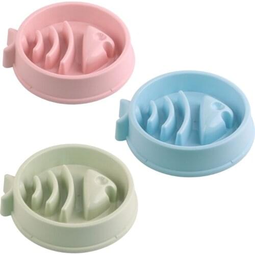 Eating Feeder Pet Slow Fish Shape Dog Bowl Bloat Stop Healthy Food Plate Dishes