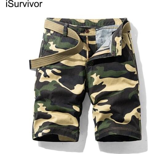 ISurvivor 2021 summer new mens cotton tooling shorts trend casual soft loose sports beach five-point pants