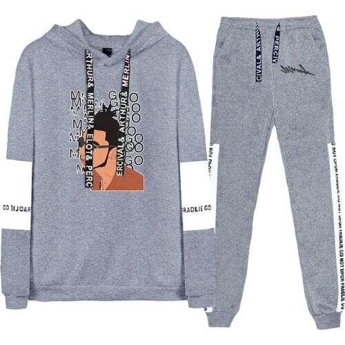 2021 Harajuku Masego 2D Woman Hoodie sweatshirt Black Woman suit Long Sleeve Sweatshirt Hoodie men Set