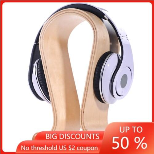 New Wooden Headphone Stand U Shape Headphone Holder Classic Walnut Finish Headset Stand Hanger for Home Office Studio Bedroom