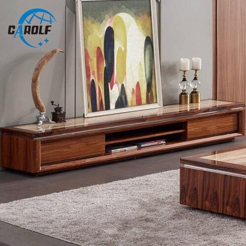 New arrival modern wooden tv table living room marble top tv stand for sale